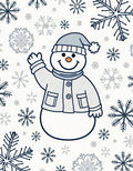 Winter Snowman Surrounded by Snowflakes Rug