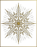 Golden Starburst Snowflake Ornament Rug