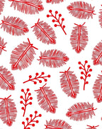 Crimson Feather Berry Scatter Rug