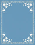 Classic Blue Floral Border Rug