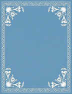 Classic Blue Floral Border Rug