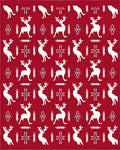 Classic Red Reindeer Snowflake Medley Rug