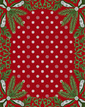 Rustic Red Leafy Garland Floral Rug