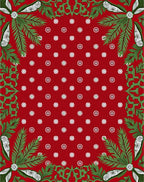 Rustic Red Leafy Garland Floral Rug