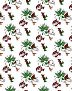 Whimsical Red Green Character Flourish Rug