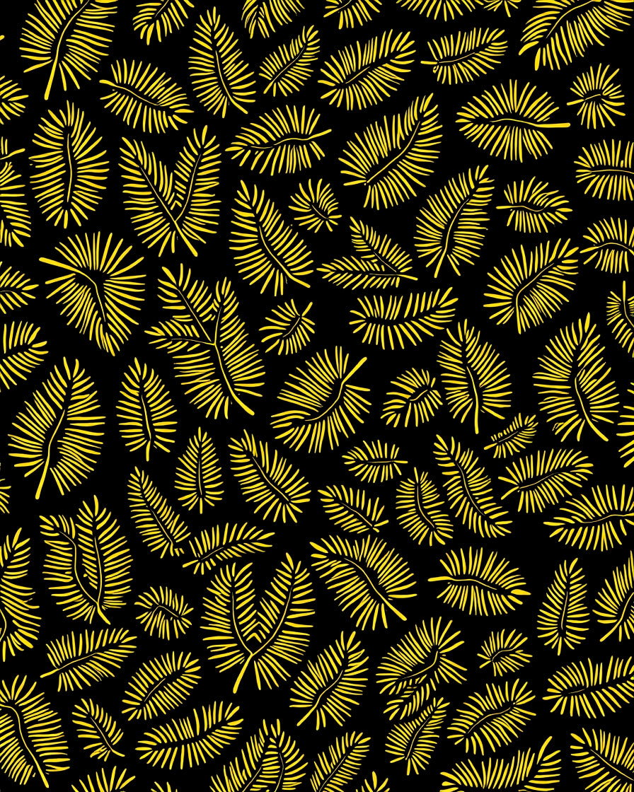 Sunny Yellow Palm Fronds Pattern Rug