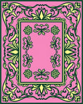 Pink Floral Bordered Medallion Rug