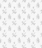 Light Gray Hand Drawn Floral Rug