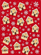 Festive Gingerbread Houses Snowflake Pattern Rug