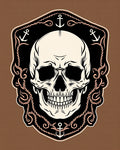 Nautical Skull Emblem With Anchors Rug