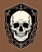 Nautical Skull Emblem With Anchors Rug