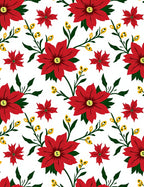 Vibrant Red Floral Botanical Art Rug