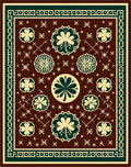 Four Leaf Clover Medallion Brown Rug