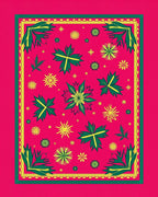 Vibrant Pink Green Floral Garden Rug