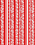 Bold Red White Vertical Stripe Curlicue Rug