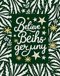 Green White Gold Star Foliage Rug