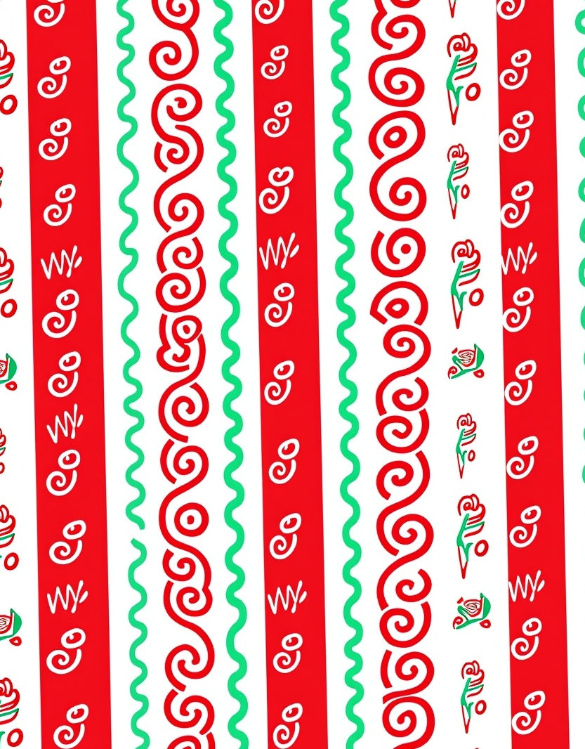 Red Green White Abstract Stripe Rug