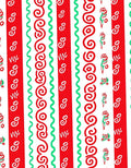 Red Green White Abstract Stripe Rug