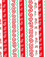 Red Green White Abstract Stripe Rug