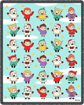 Cute Waving Kids Merry Christmas Sky Rug