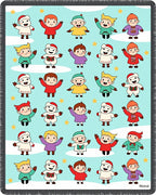 Cute Waving Kids Merry Christmas Sky Rug
