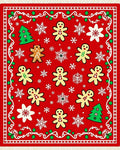 Red Gingerbread Man Snow Globe Rug