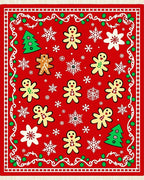 Red Gingerbread Man Snow Globe Rug
