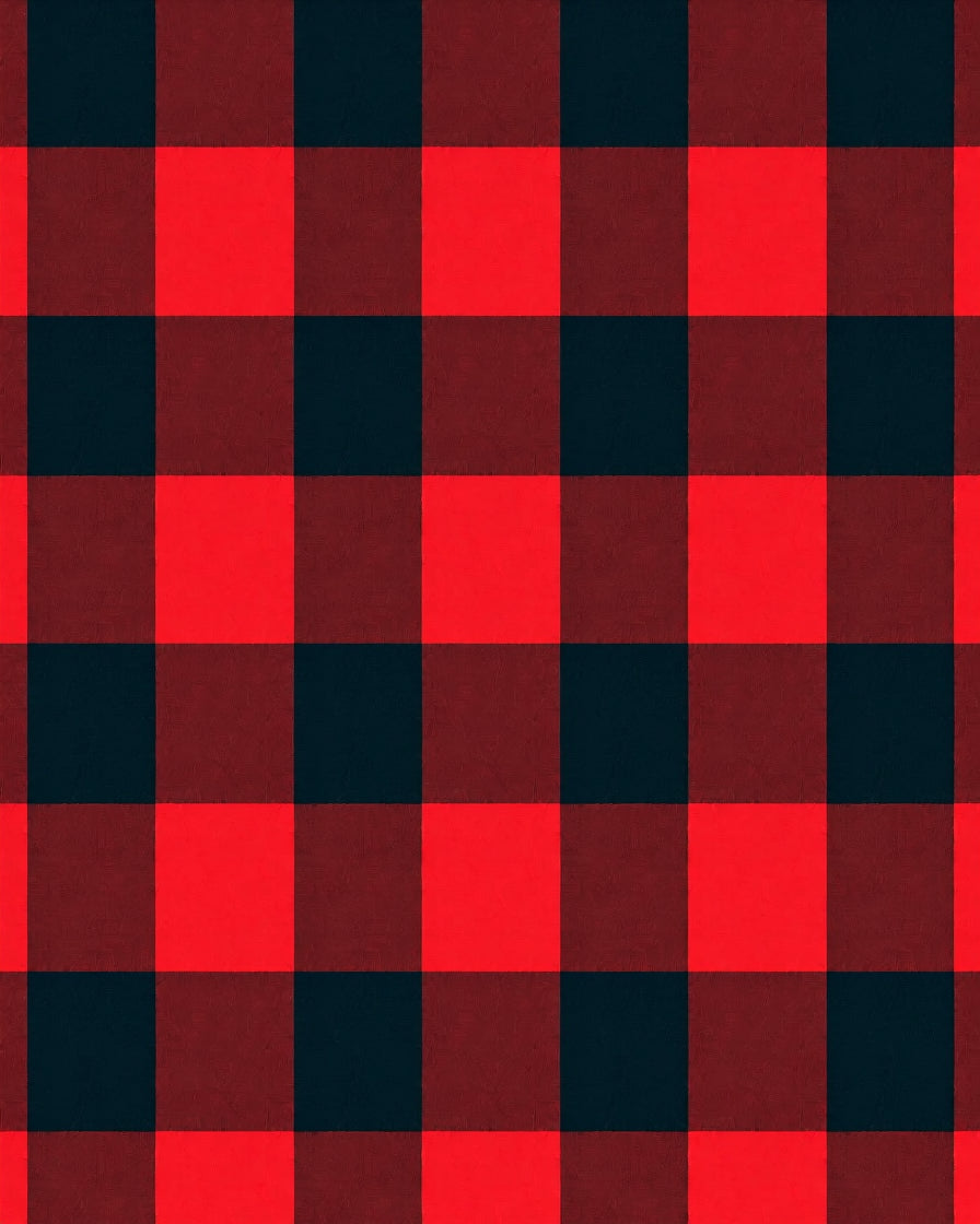 Bold Plaid Crimson And Black Squares Rug