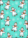Whimsical Snowman Orange Scarf Snowflakes Rug