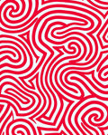 Vibrant Red Swirl Abstract Lines Rug