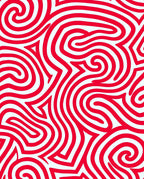 Vibrant Red Swirl Abstract Lines Rug