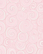 Pink Swirls Curled Clouds Rug
