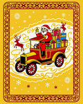 Vintage Santa Claus Reindeer Gifts Car Rug