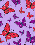 Whimsical Red Purple Butterfly Garden Rug