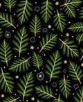 Evergreen Pine Boughs Black Rug