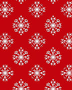 White Snowflake Red Background Rug