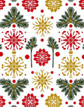 Red Gold Pine Cone Snowflake Scatter Rug