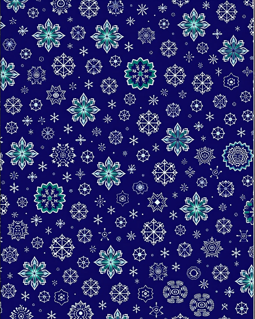Deep Blue Snowflake Scatter Rug