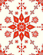 Red Orange Floral Mandala Elements Rug
