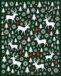 White Deer Snowflake Forest Holiday Rug