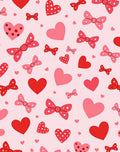 Pink Red Polka Dot Hearts Bows Rug