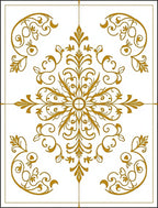 Golden Baroque Floral Medallion Rug
