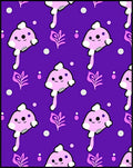 Whimsical Pink Blob Purple Garden Rug