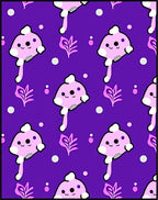 Whimsical Pink Blob Purple Garden Rug