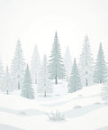 Winter Snow Covered Forest Scene Rug
