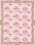 Soft Pink Floral Heart Swirl Rug