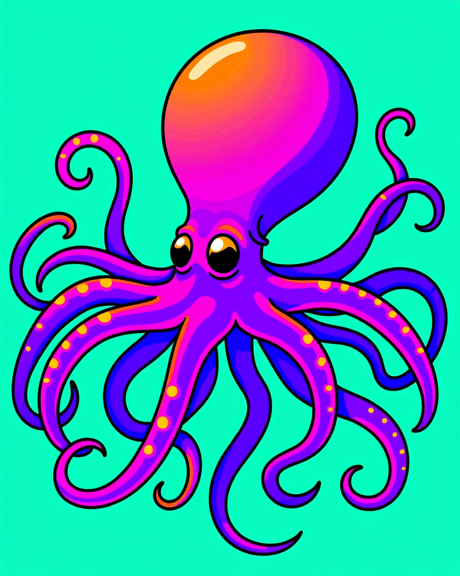 Vibrant Purple Octopus Coral Garden Rug