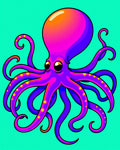 Vibrant Purple Octopus Coral Garden Rug