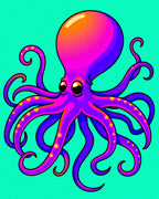 Vibrant Purple Octopus Coral Garden Rug