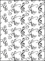 Black White Treble Clef Repeating Pattern Rug